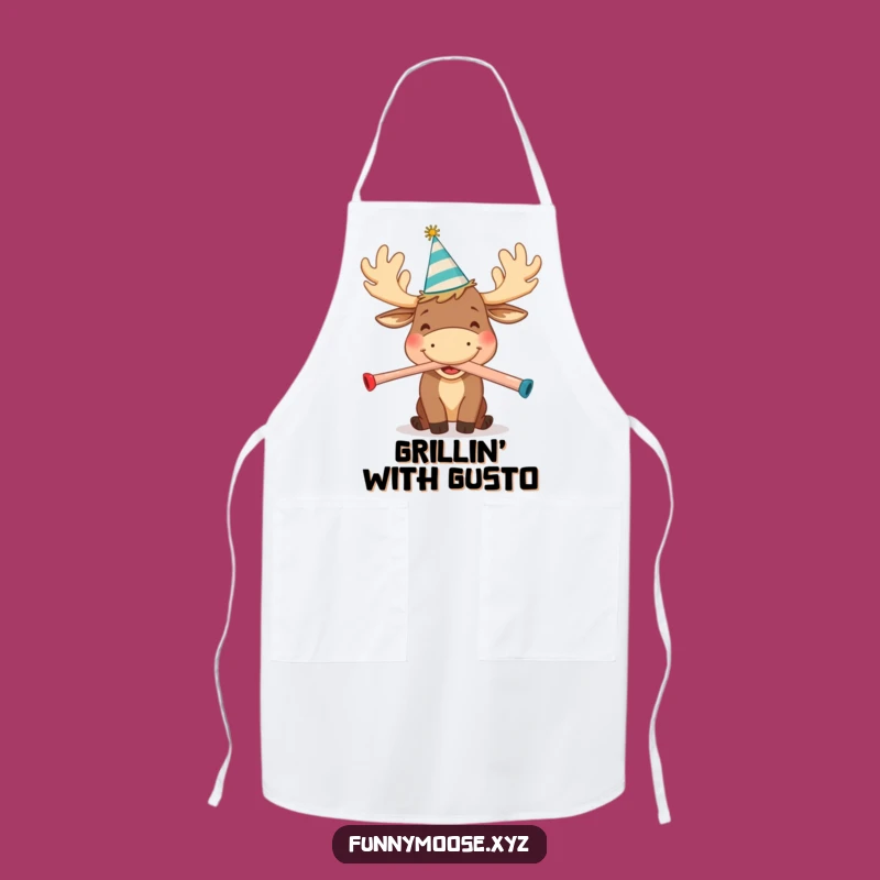 Funny Moose Apron: Kazoo Blow for Festive Kitchen Gift