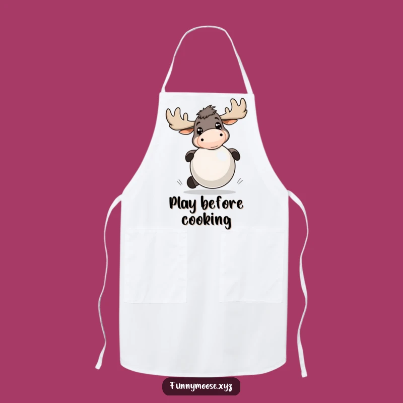 Funny Moose Bouncing Ball Apron: Playful Protection for Your Kitchen