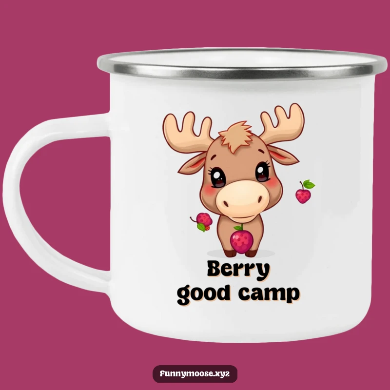 Funny Moose Camping Mug: Playful Berry Balancer, Adventure Fuel for Focus