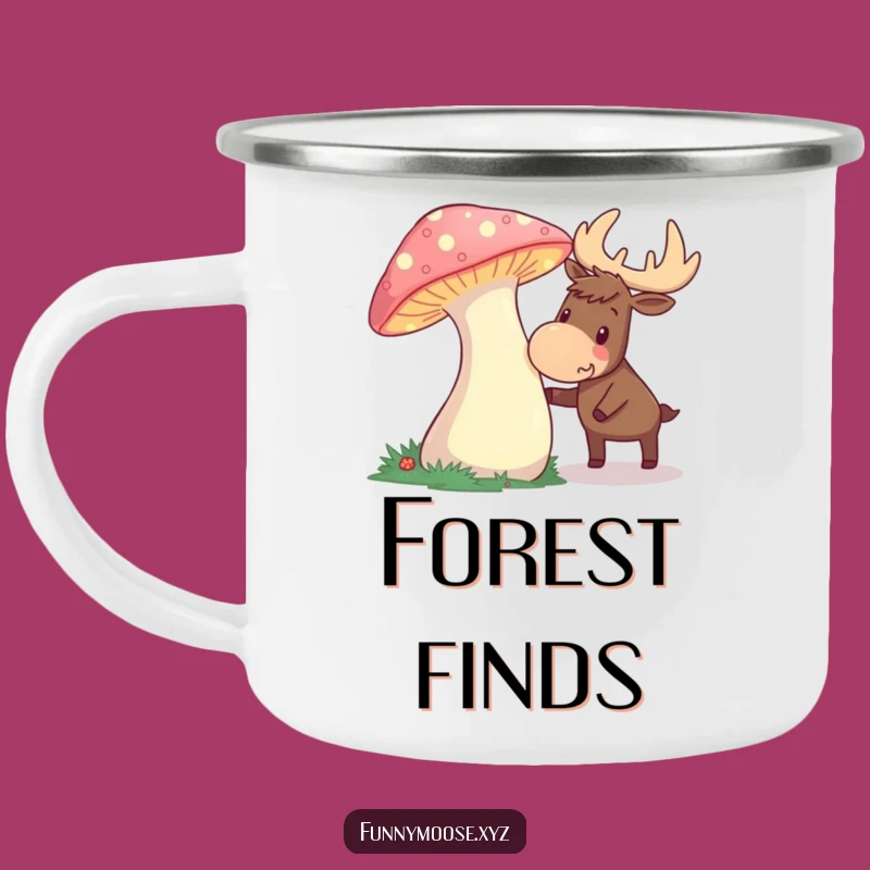 Funny Curious Moose Mushroom Camping Mug - Enchanted Outdoor Cup, Ideal Funny Gift!