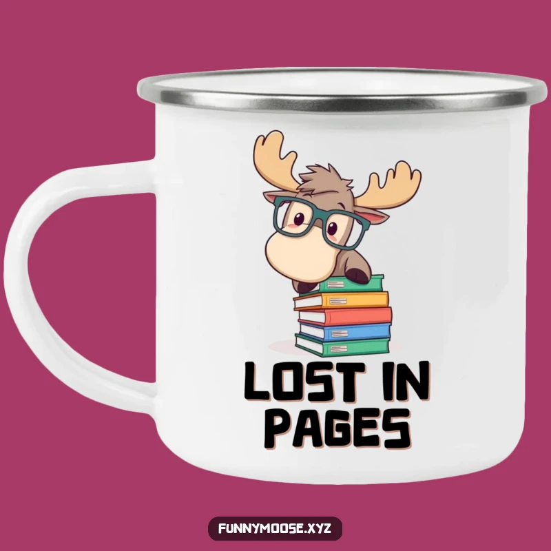 Funny Moose Camping Mug: Outdoor Book Trip for Reader Gift