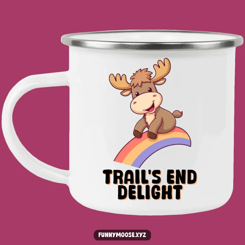 Funny Moose Rainbow Camping Mug - Adventure Ready Joyful Moose Cup, Ideal Funny Gift!