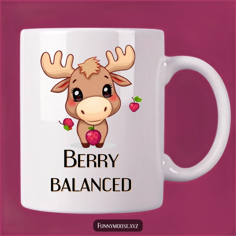 Funny Moose Mug: Playful Berry Balancer, Whimsical Wildlife Treat Gift