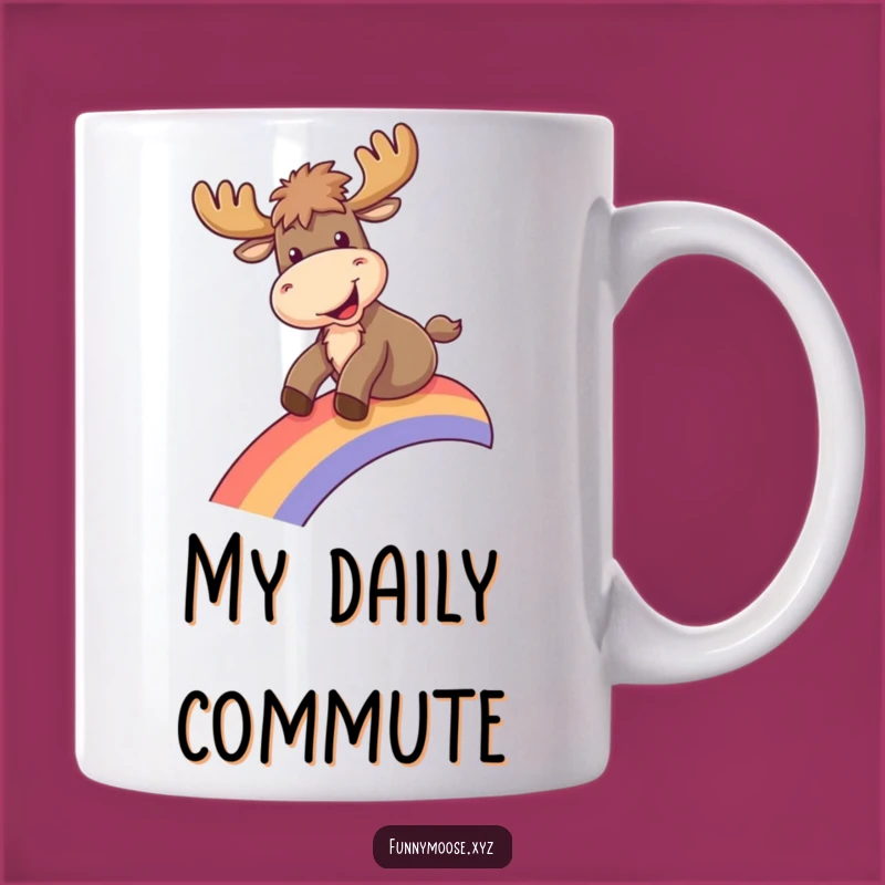 Funny Rainbow Moose Slide Mug - Hilarious Joyful Moose Gift for Him or Her!