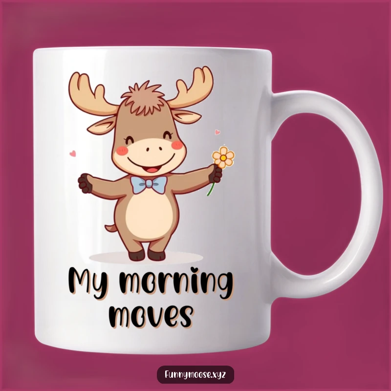 Funny Dancing Moose Bowtie Flower Mug: A Whimsical Gift for Joyful Souls