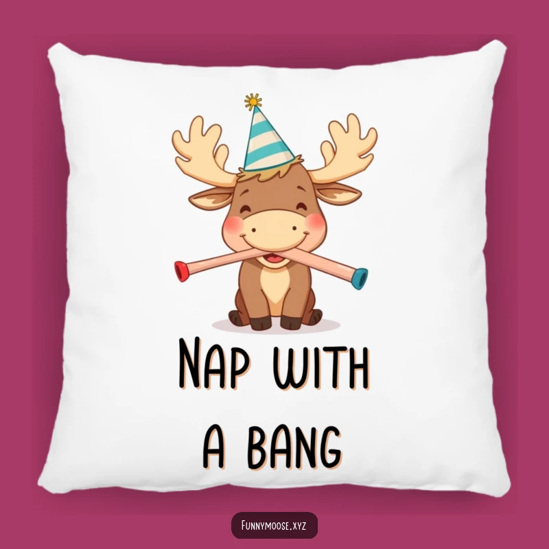 Cozy Funny Moose Pillow: Kazoo Blow for Comfy Gift Comfort