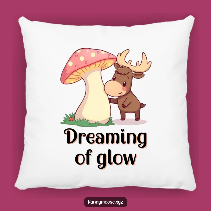 Funny Curious Moose Mushroom Pillow - Cozy Enchanted Accent, Perfect Funny Gift!