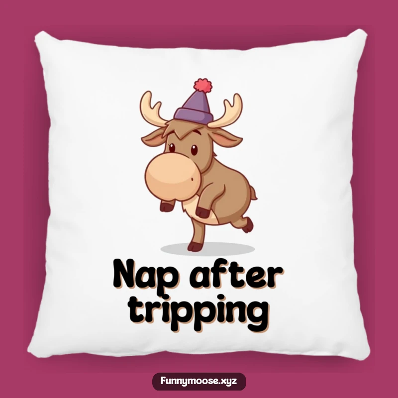 Funny Moose Pillow: Silly Tripper Comfort, Cozy Clumsy Companion