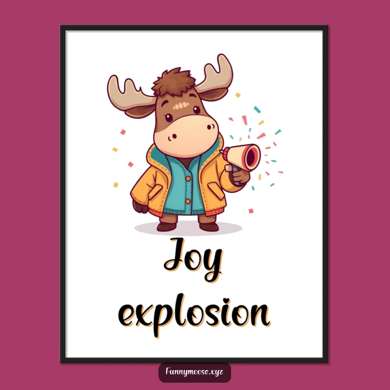 Funny Moose Confetti Cannon Digital Art: Printable Celebration Decor