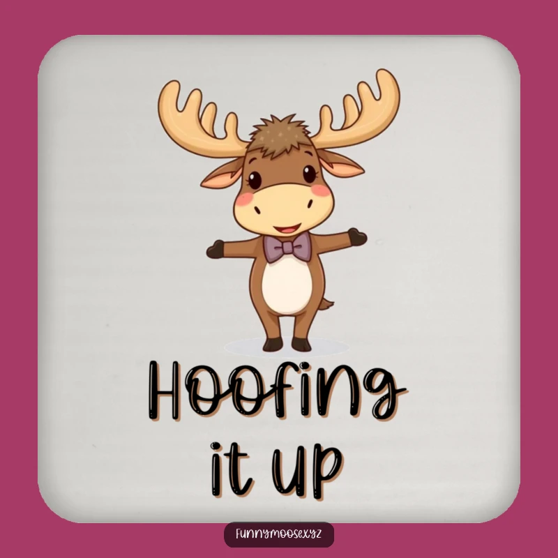 Funny Giggling Moose Bowtie Coaster - Dapper Surface Protection, Great Funny Gift!