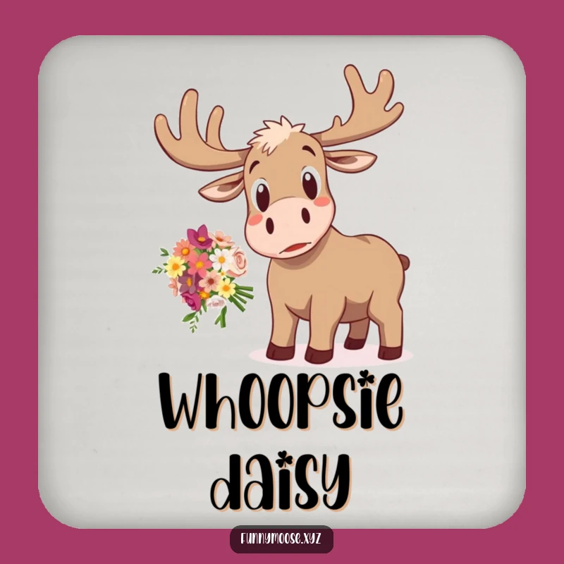 Funny Moose Coaster: Startled Surprise, Dropped Flowers, Hilarious Protection!
