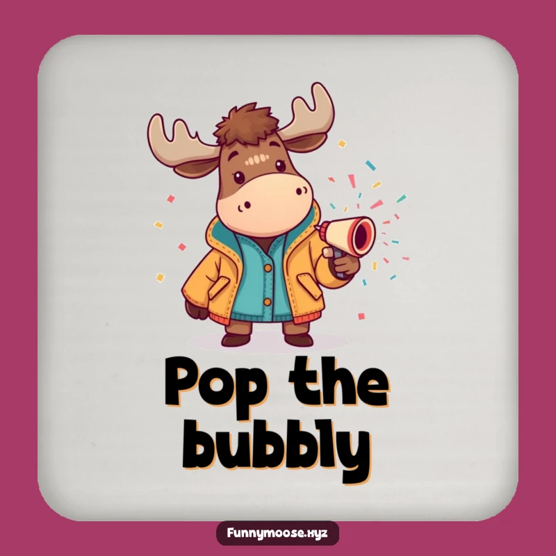 Funny Moose Confetti Cannon Coaster: Add Party Flair to Your Table