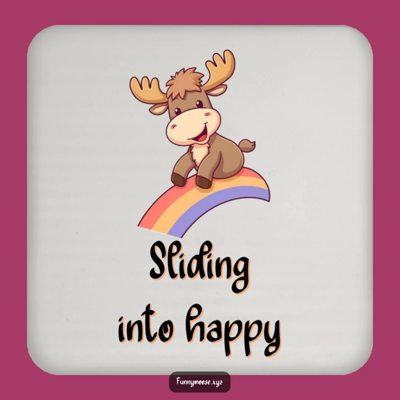 Funny Moose Rainbow Coaster - Protects Surfaces with Joyful Moose Fun, Great Funny Gift!