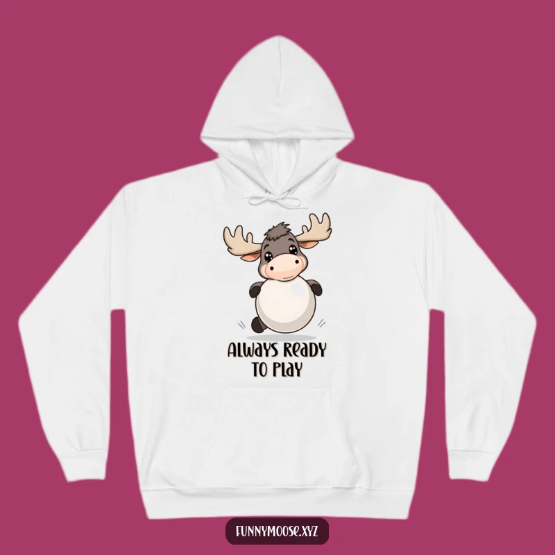 Funny Moose Bouncing Ball Hoodie: Cozy Up with Playful Energy