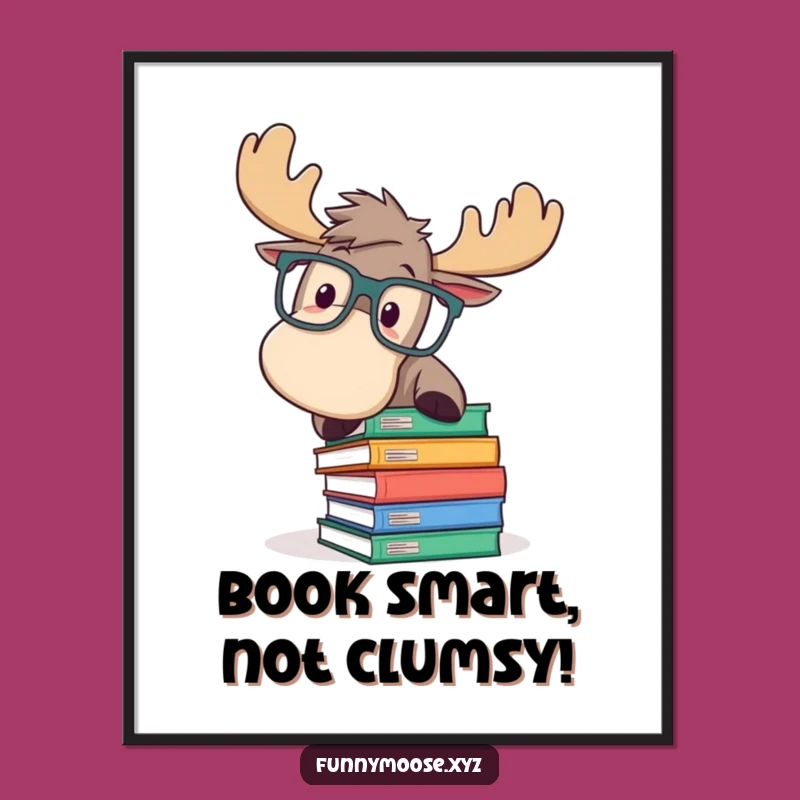Free Printable Funny Moose Art - Book Trip Downloadable Poster Gift