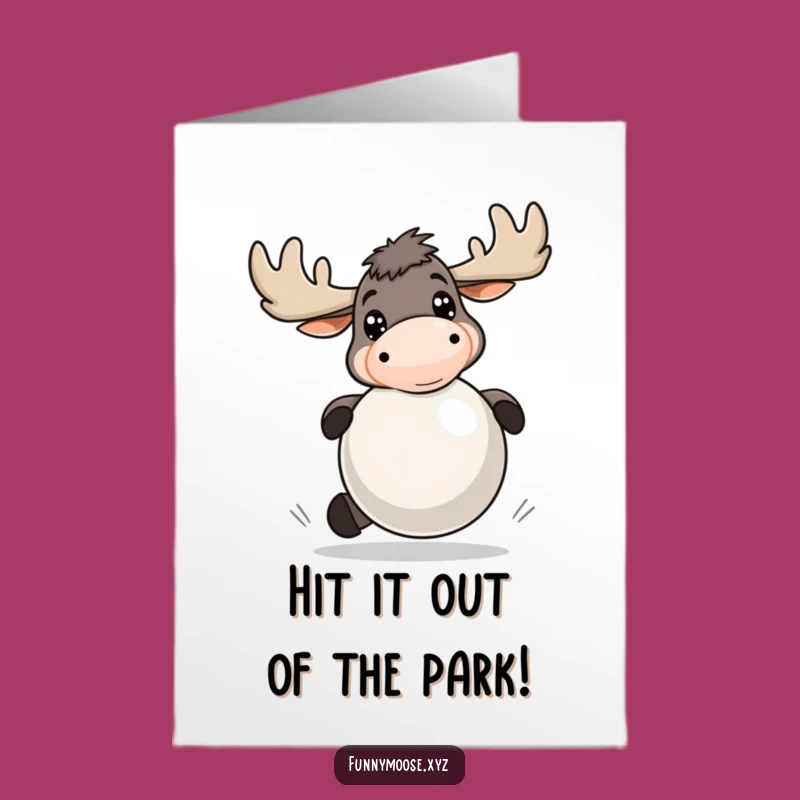 Free Printable Moose Congratulations Card: Playful Ball Bouncing Joyful Downloadable Gift
