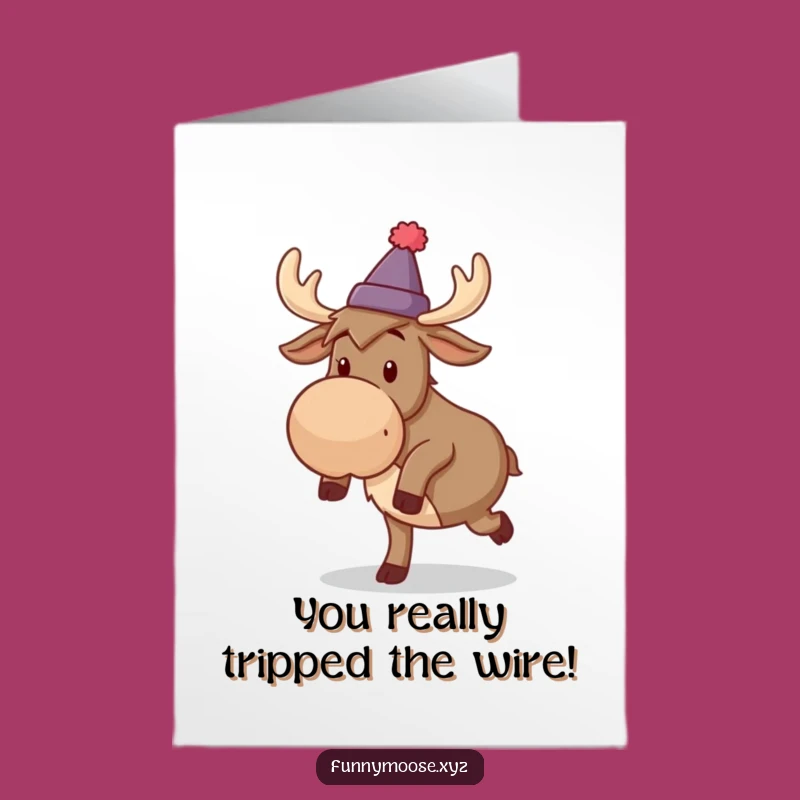 Free Printable Tripping Moose Congrats Card: Silly Hat Funny Downloadable Gift