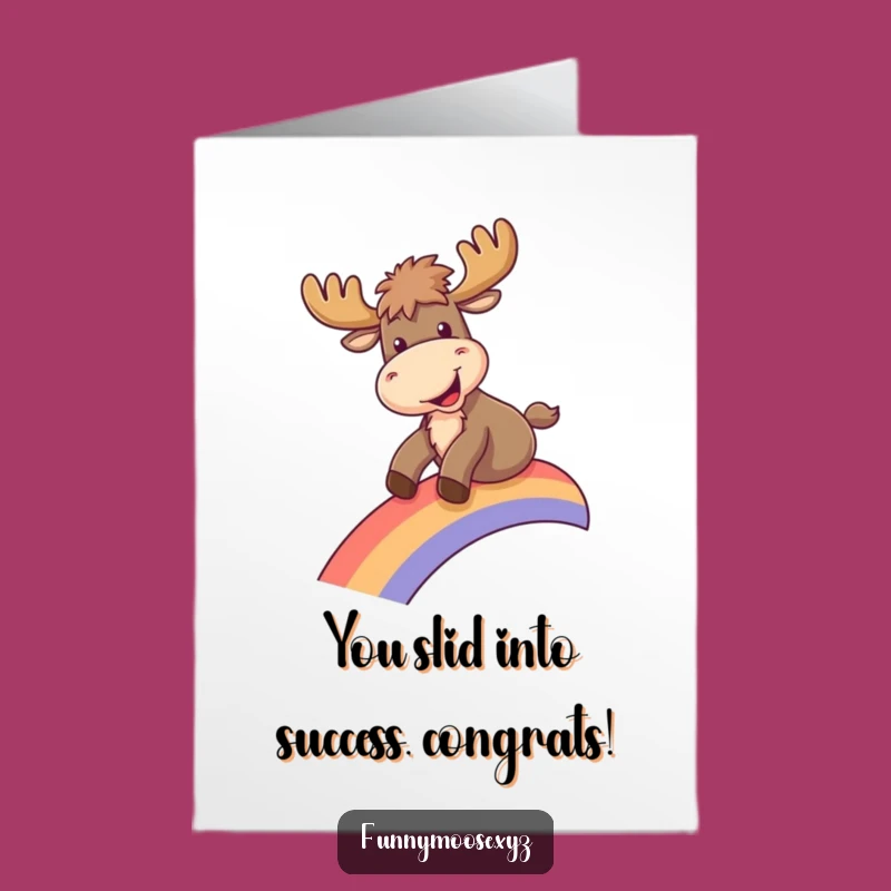 Free Printable Rainbow Moose Congrats Card - Joyful Downloadable Celebration!