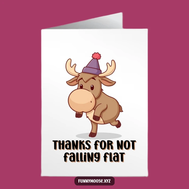 Free Printable Tripping Moose Thank You Card: Silly Hat Funny Downloadable Gift