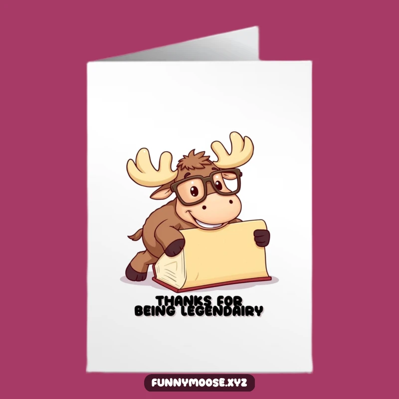 Free Printable Moose Thank You Card: Funny Downloadable Gift for Gratefulness