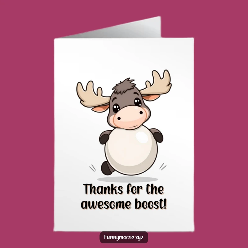 Free Printable Moose Thank You Card: Playful Ball Bouncing Joyful Downloadable Gift