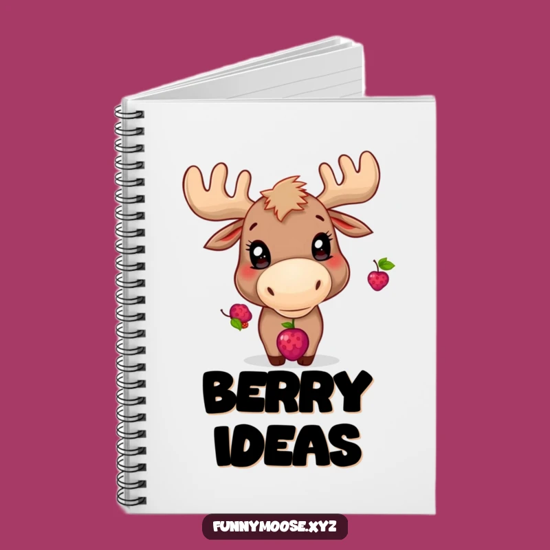 Funny Moose Notebook: Playful Berry Balancer Journal, Jot Down Focused Ideas