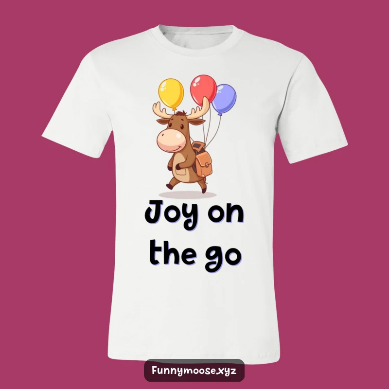 Funny Moose Backpack Juggling Balloons T-Shirt: Playful Adventure Apparel