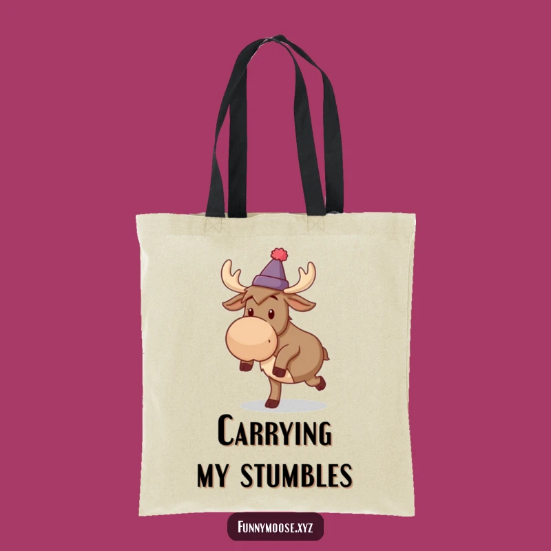 Funny Moose Tote Bag: Silly Tripper, Carry Your Mishaps with Style