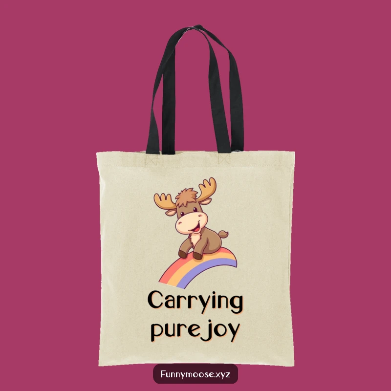 Funny Moose Rainbow Tote Bag - Carry Your Fun with Joyful Moose Style, Ideal Funny Gift!