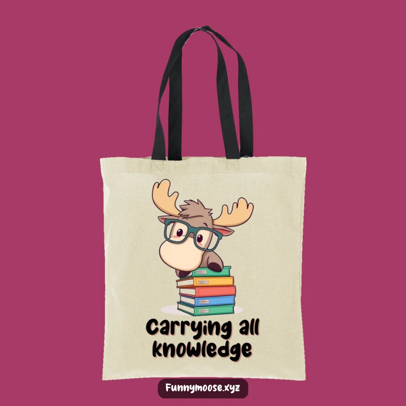 Funny Moose Tote Bag: Book Trip for Bookworms Gift Carry-all