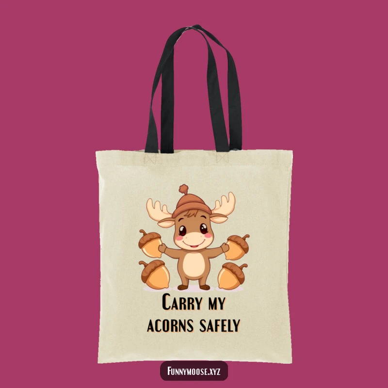 Funny Moose Tote Bag: Juggling Acorns Carry-All Gift